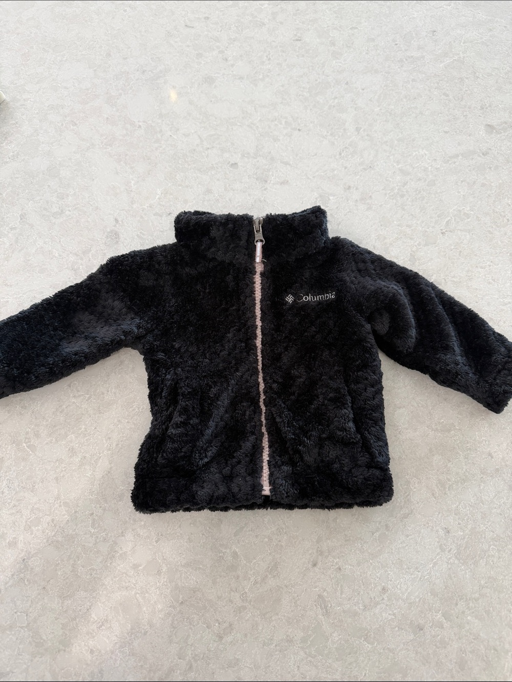 Columbia Kids Black Plush Zip Fleece Jacket